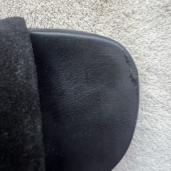 Gabor Black Nubuck Leather Low Heel Block Sandals Women UK 6.5 US 9 Wide Strap - Picture 9 of 15